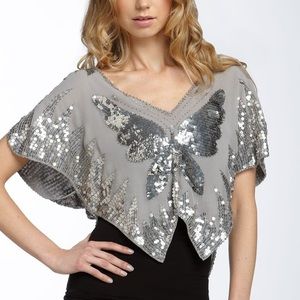 Free People Sequin Embroidered Crop Top